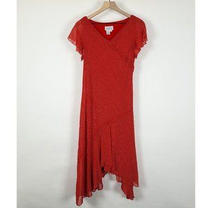 Adrianna Papell Silk Polka Dot Dress